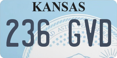 KS license plate 236GVD