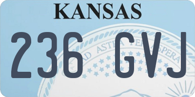 KS license plate 236GVJ