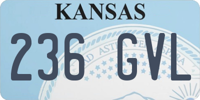 KS license plate 236GVL