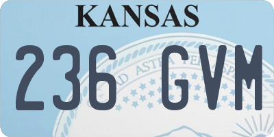 KS license plate 236GVM