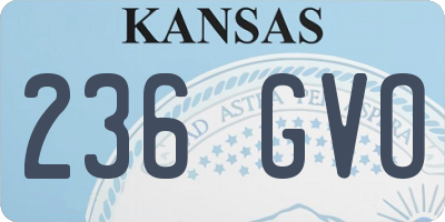 KS license plate 236GVO
