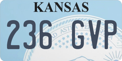 KS license plate 236GVP