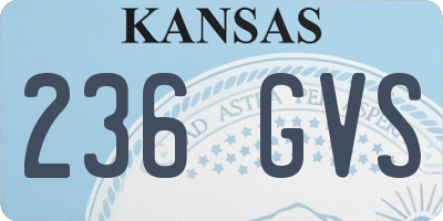 KS license plate 236GVS