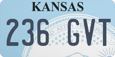 KS license plate 236GVT