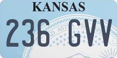 KS license plate 236GVV