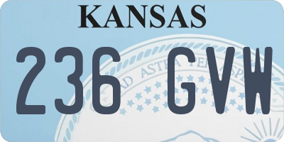 KS license plate 236GVW