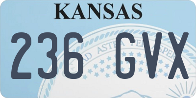 KS license plate 236GVX