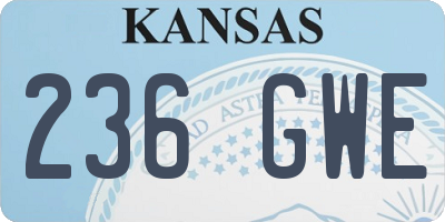 KS license plate 236GWE