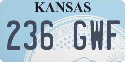 KS license plate 236GWF