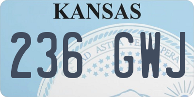 KS license plate 236GWJ