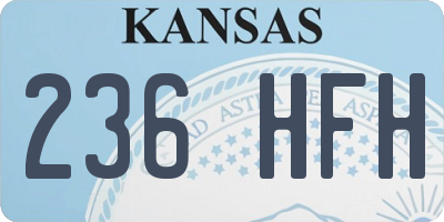 KS license plate 236HFH
