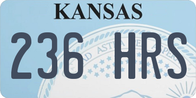 KS license plate 236HRS