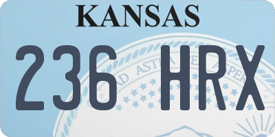 KS license plate 236HRX