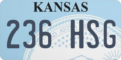 KS license plate 236HSG