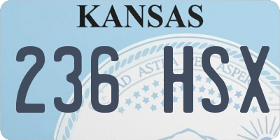 KS license plate 236HSX