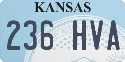 KS license plate 236HVA