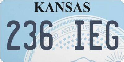 KS license plate 236IEG