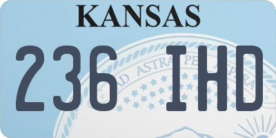 KS license plate 236IHD