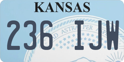 KS license plate 236IJW