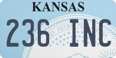 KS license plate 236INC