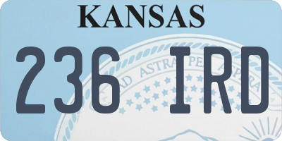 KS license plate 236IRD
