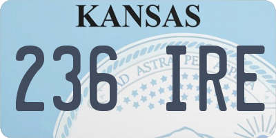 KS license plate 236IRE