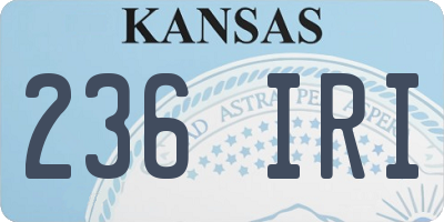 KS license plate 236IRI