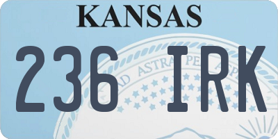 KS license plate 236IRK