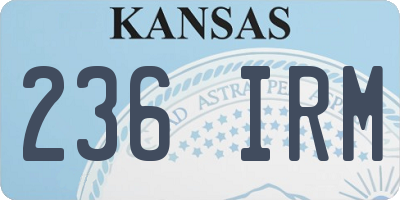 KS license plate 236IRM