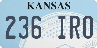 KS license plate 236IRO
