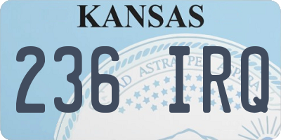 KS license plate 236IRQ