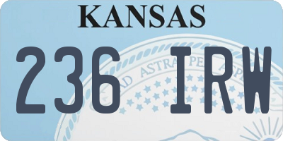 KS license plate 236IRW