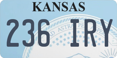 KS license plate 236IRY