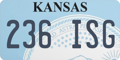 KS license plate 236ISG