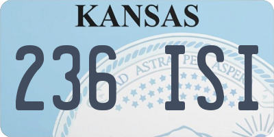 KS license plate 236ISI