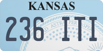 KS license plate 236ITI