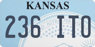 KS license plate 236ITO