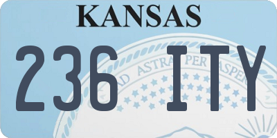KS license plate 236ITY