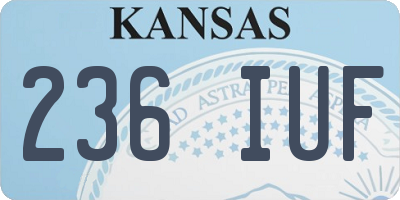 KS license plate 236IUF