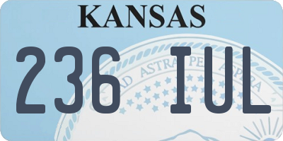 KS license plate 236IUL