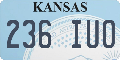 KS license plate 236IUO