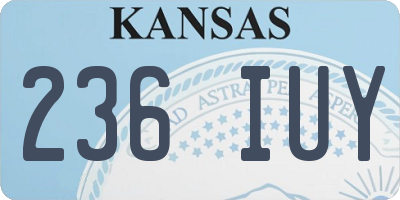 KS license plate 236IUY