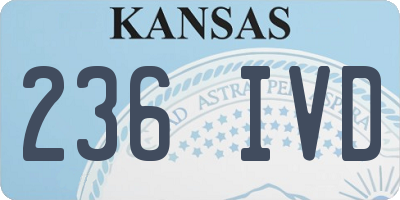 KS license plate 236IVD