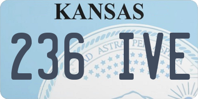 KS license plate 236IVE