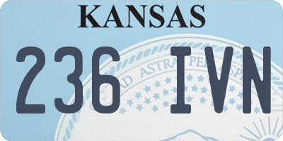 KS license plate 236IVN