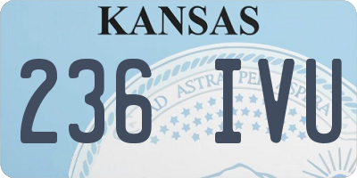 KS license plate 236IVU