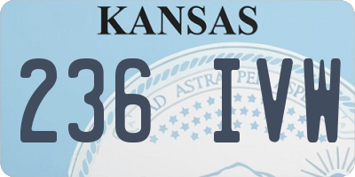 KS license plate 236IVW