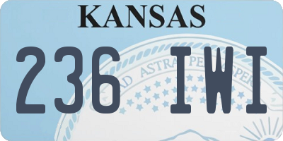 KS license plate 236IWI