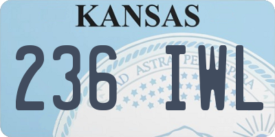 KS license plate 236IWL