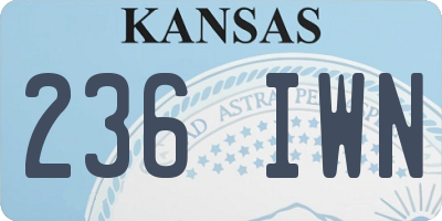 KS license plate 236IWN